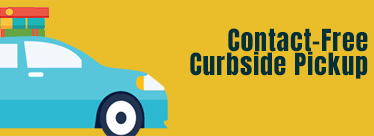banner of contact-free curbside pickup